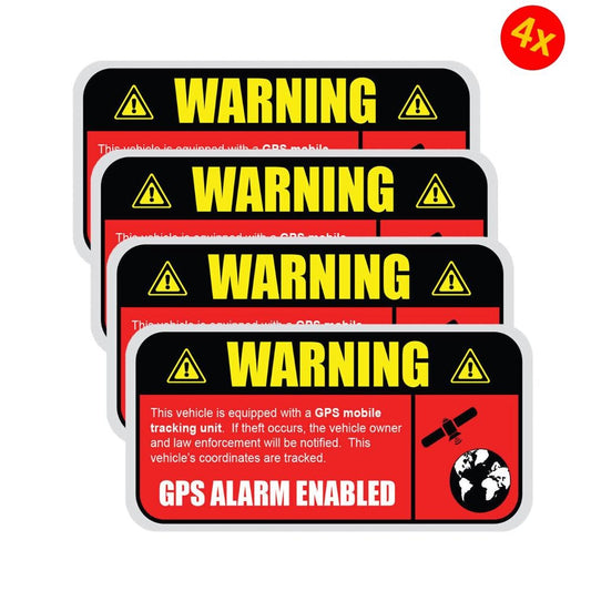 4X GPS Tracking Sticker Vehicle Anti Theft Security Window Decal Caution Warning Sticker