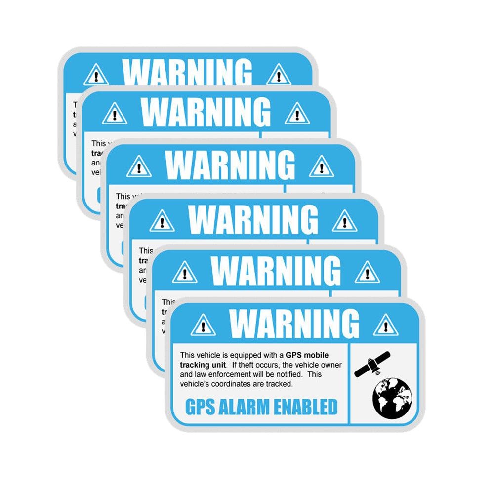 6x GPS -sticker Security Tracking Vehicle Label Warning Anti Theft Vinyl Window Warning Sign Sticker Decal
