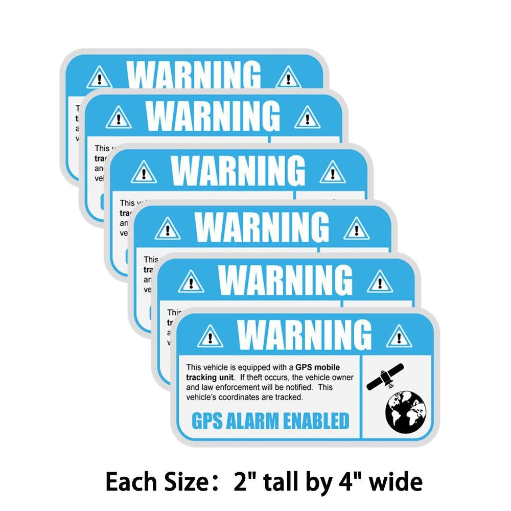 6x GPS -sticker Security Tracking Vehicle Label Warning Anti Theft Vinyl Window Warning Sign Sticker Decal