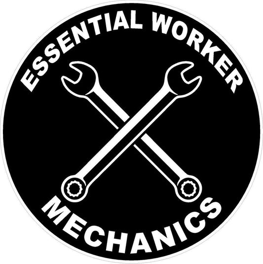3X Essential Worker Mechanics Decal Warning Sign Sticker Decal