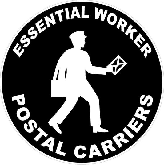 3X Essential Worker Postal Carrier Decal Warning Sign Sticker