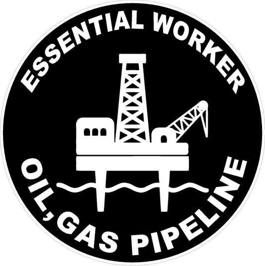 3X Essential Worker Oil, Gas Pipeline Decal Warning Sign Sticker