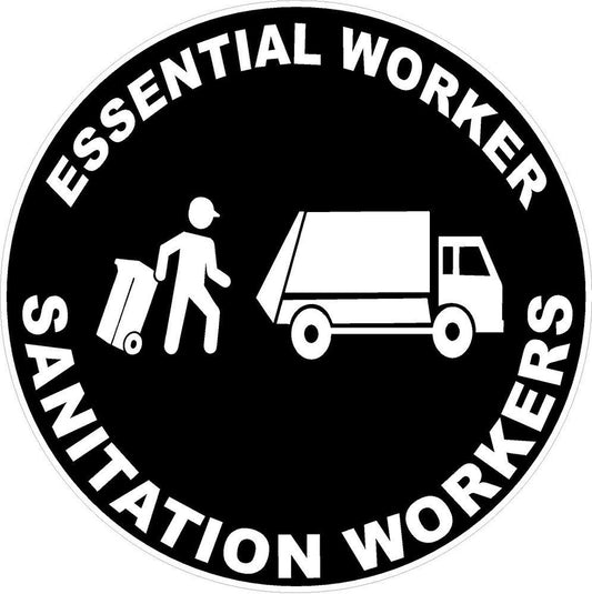 3X Essential Worker Sanitation Worker Decal Warning Sign Sticker
