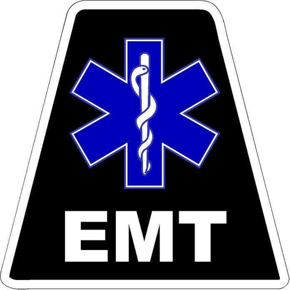 3X Black EMT HELMET TETS TETRAHEDRONS HELMET STICKER EMT