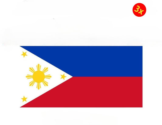3X FILIPINO COUNTRY FLAG, STICKER, DECAL VINYL country Flag of the Philippines