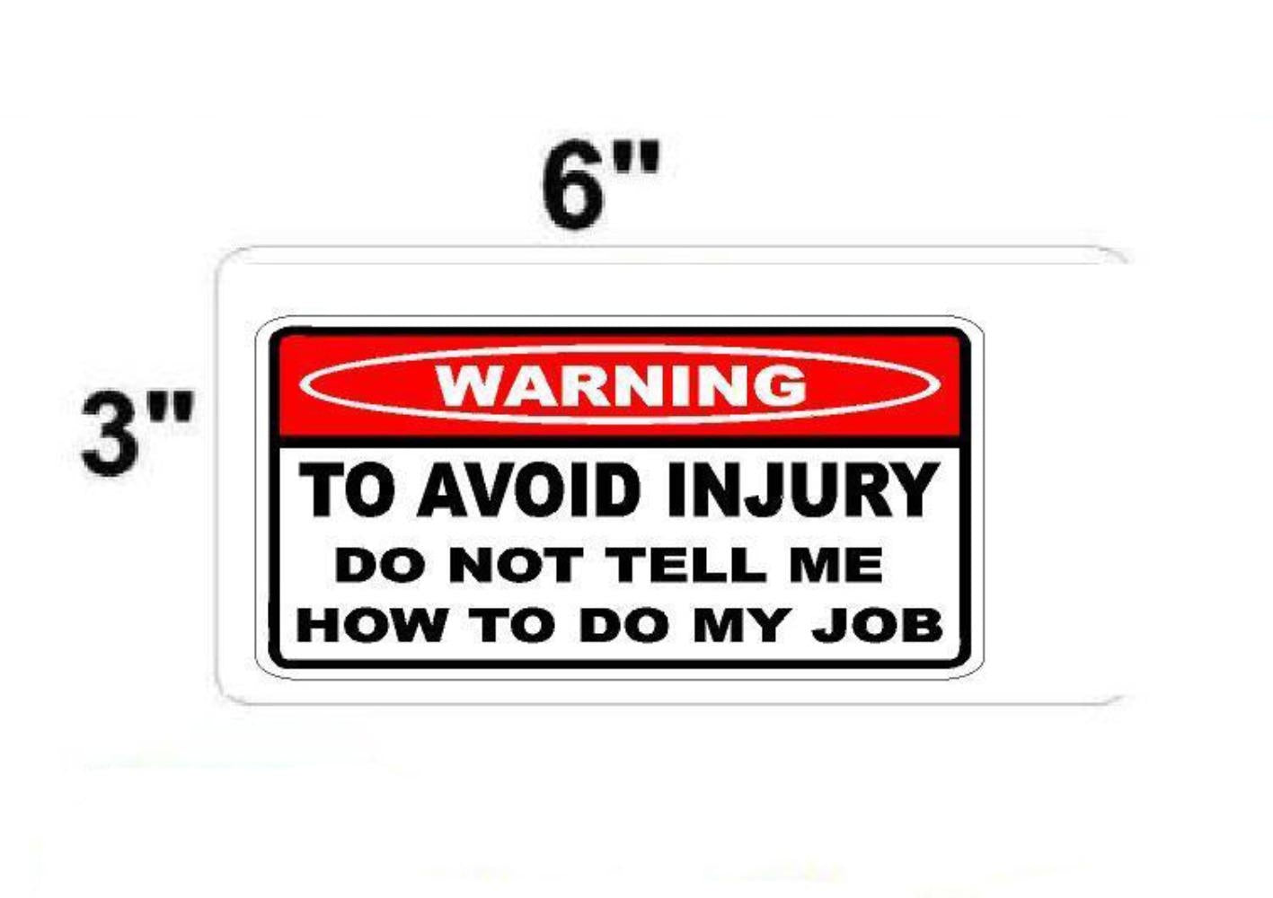3X Toolbox STICKER Funny Warning Sticker - TO AVOID INJURY
