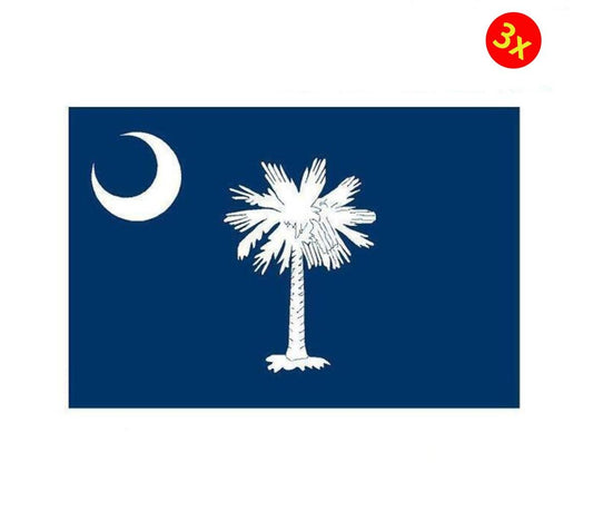 3X SOUTH CAROLINA STATE FLAG, STICKER, DECAL VINYL State Flag of South Carolina