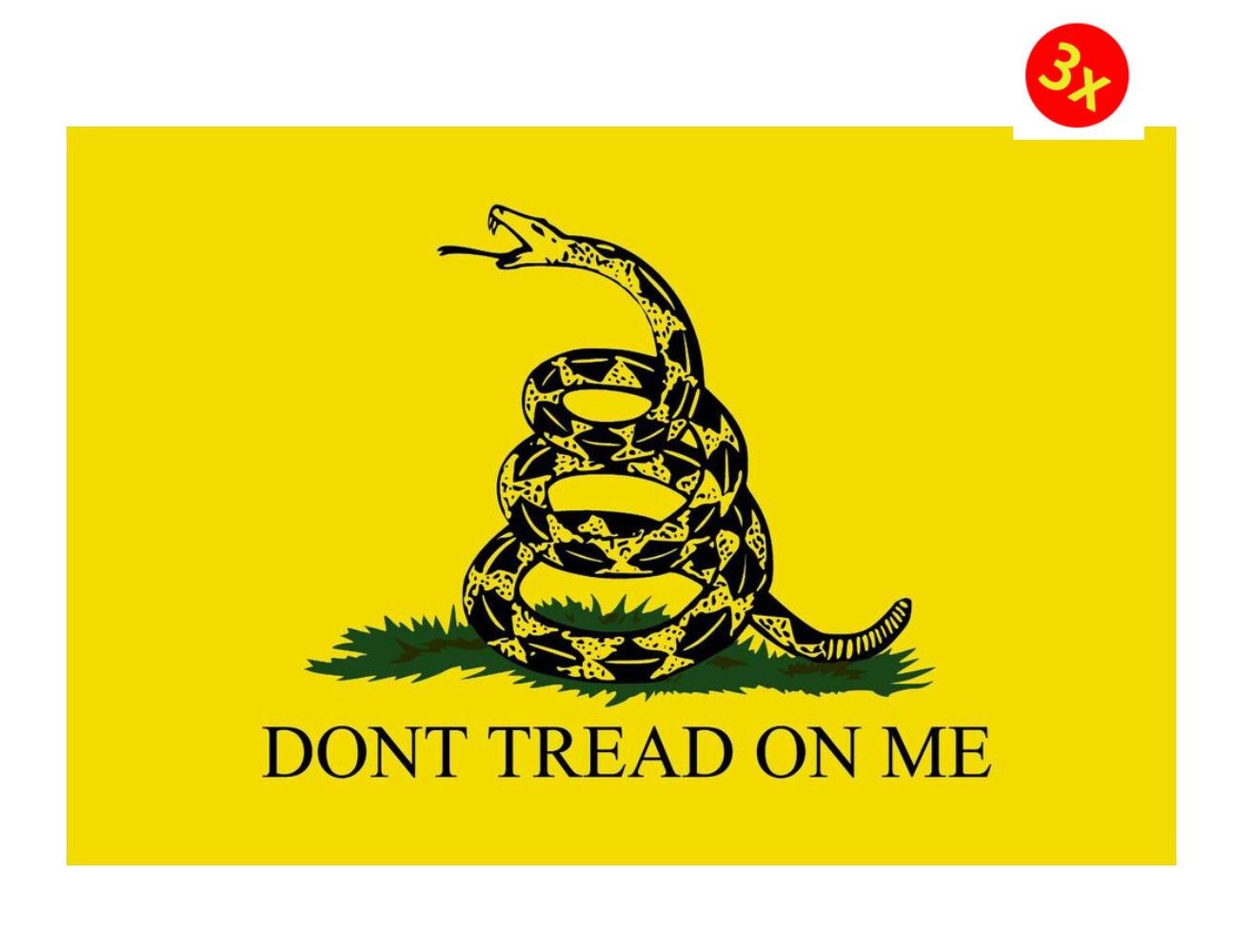 3X DON'T TREAD ON ME GADSDEN FLAG-DECAL STICKER TRUCK VEHICLE WINDOW