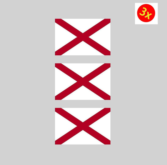 3X ALABAMA STATE FLAG, STICKER, DECAL, state Flag of Alabama VINYL