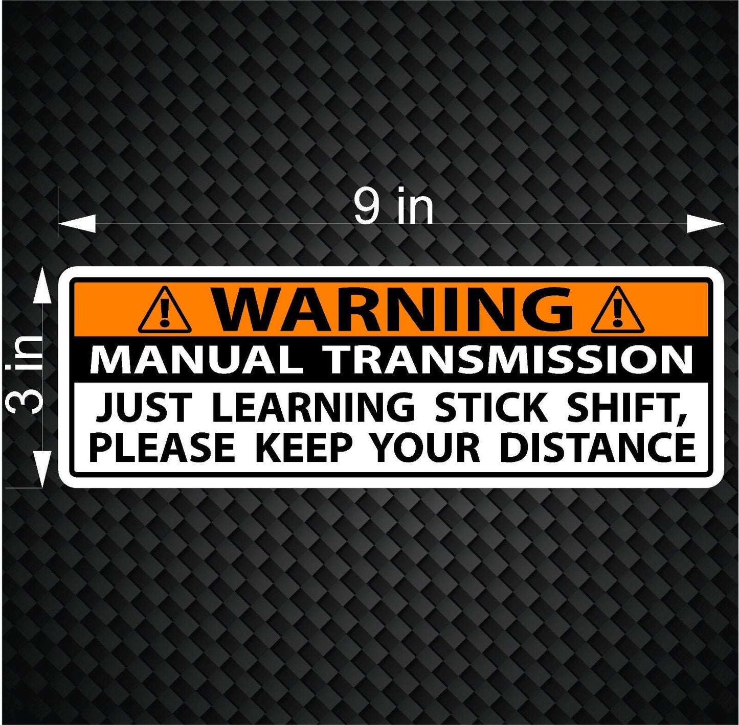 3X Warning Bumper Sticker Stick Shift LEARNING Manual Transmission Vinyl JDM Decal