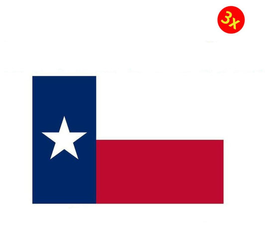 3X TEXAS STATE FLAG, STICKER, DECAL, VINYL