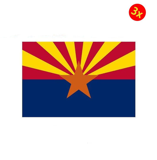 3X ARIZONA STATE FLAG, STICKER, DECAL, VINYL