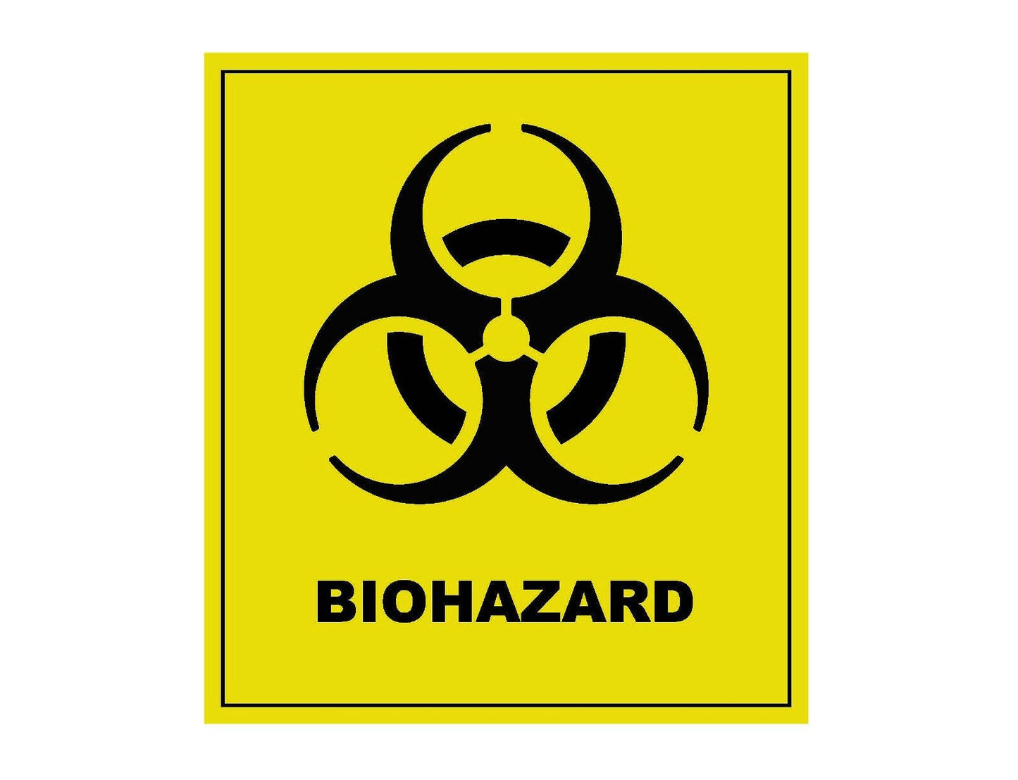 Pack of 4 70mmx50mm Biohazard Warning Vinyl Decal / Sticker ** 5 Sizes **