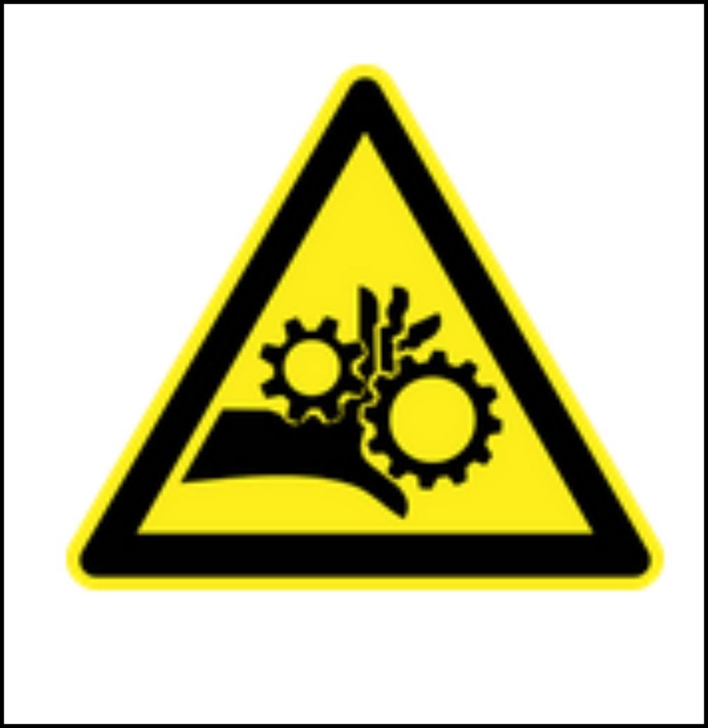 Pack of 4 70mmx50mm Mechanical Crush Hazard Danger Warning Sign Vinyl Decal Sticker
