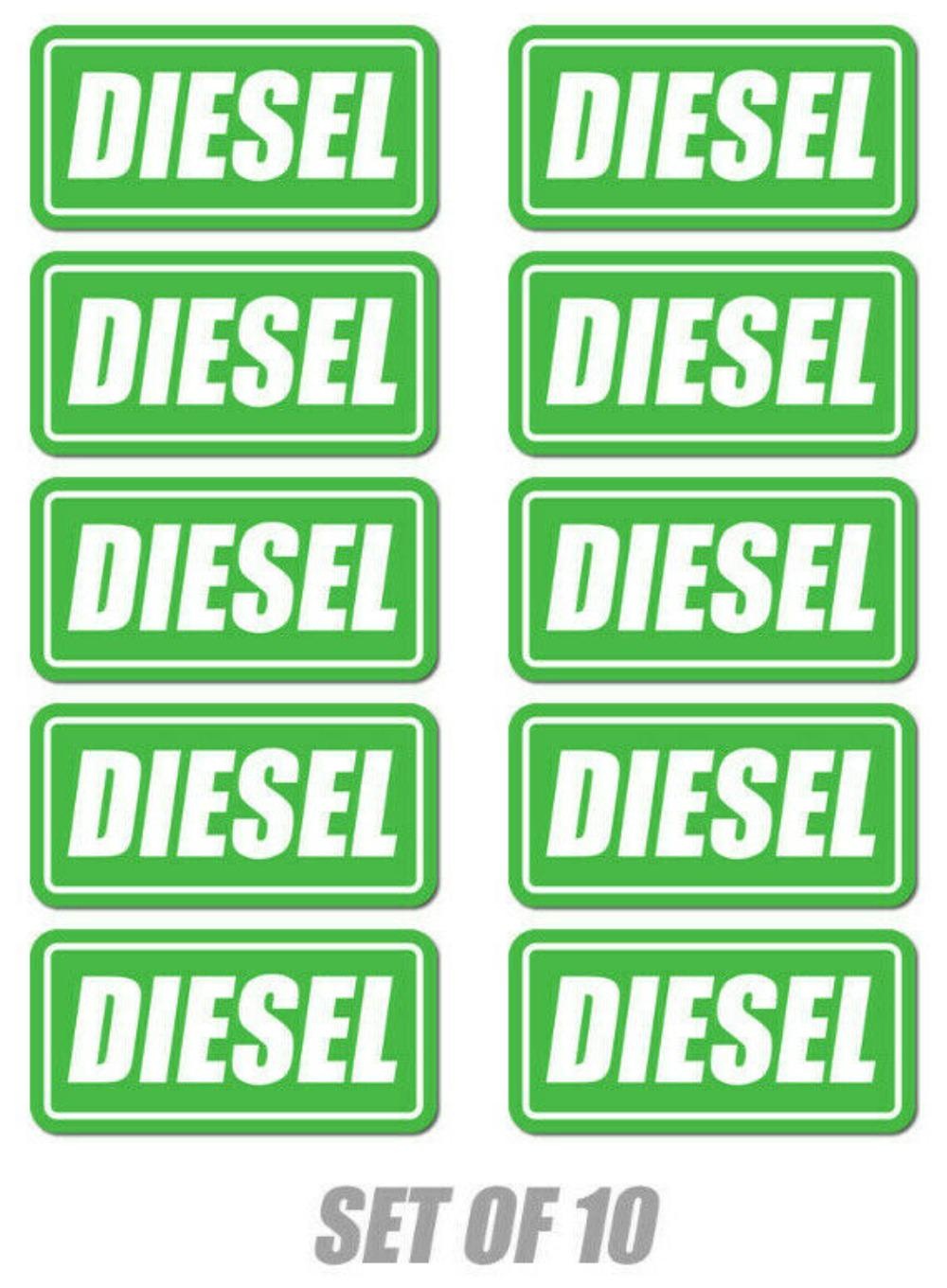10x Diesel Sticker Decal Tank Fuel Door Vinyl Weatherproof Gas Label Oil Truck