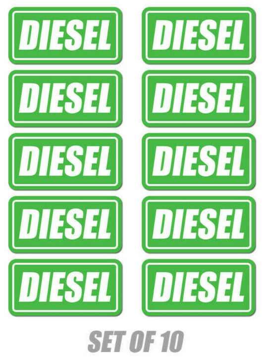 10x Diesel Sticker Decal Tank Fuel Door Vinyl Weatherproof Gas Label Oil Truck