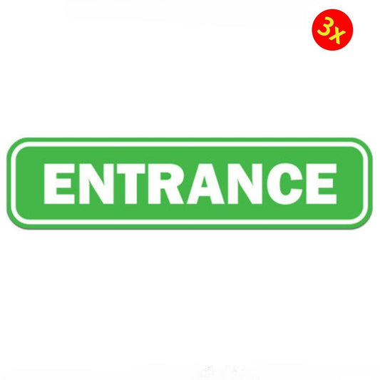 3x Entrance Sticker Door Vehicle Bus Decal Business Window Safety Caution