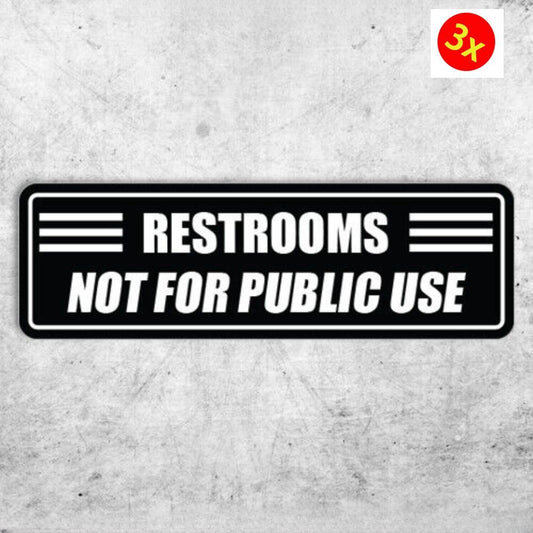 3X No Public Restroom Sticker Business Store Window Vinyl Bathroom Decal Sticker