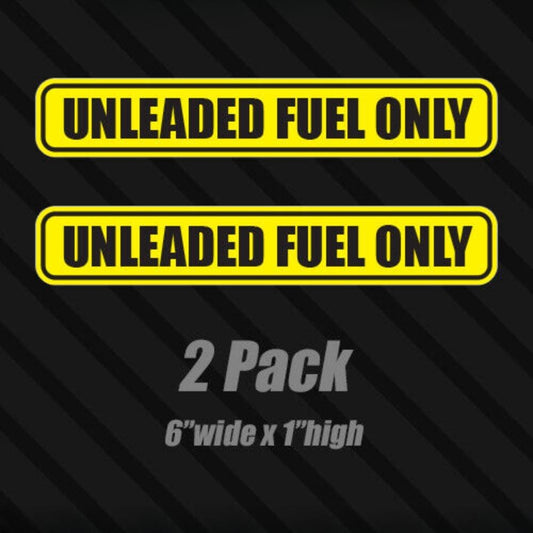 2X Unleaded Fuel Only Sticker Door Diesel Gas Decal Truck Label Tank Vinyl
