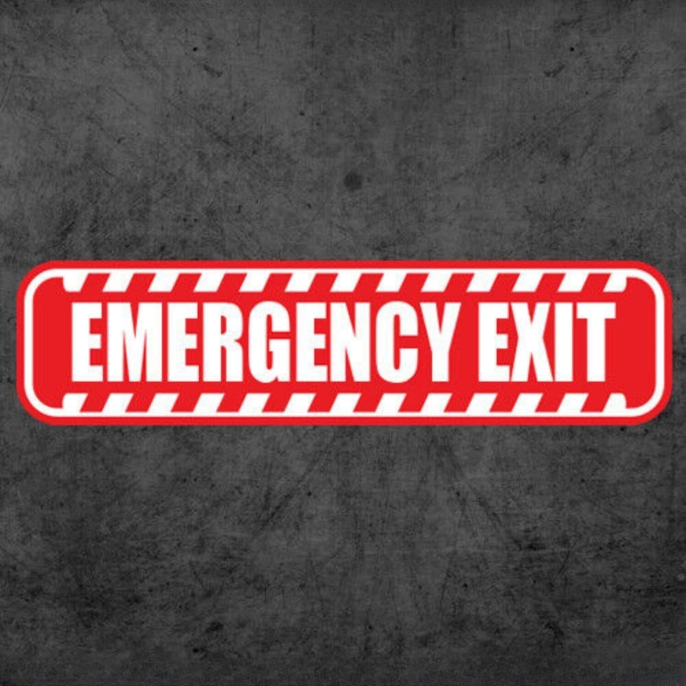 3X Emergency Exit Sticker Warning Caution Vehicle Bus Safety Vinyl Door Notice