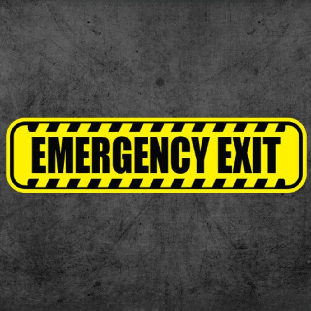 3X Emergency Exit Sticker Warning Caution Vehicle Bus Safety Vinyl Door Notice