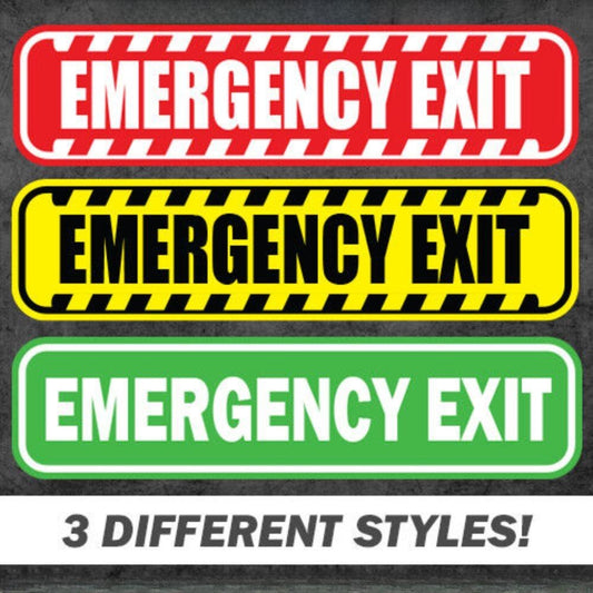 3X Emergency Exit Sticker Warning Caution Vehicle Bus Safety Vinyl Door Notice