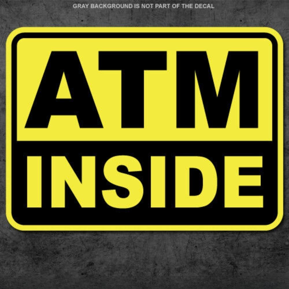 3X ATM Sticker Decal Business Cash Machine Store Window Money Debit Card