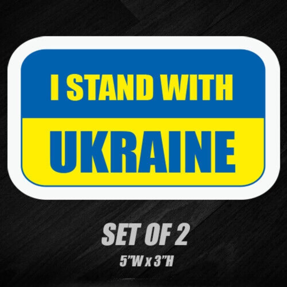 2X I Stand with Ukraine Sticker Flag Support Decal American Car Truck Decal Window