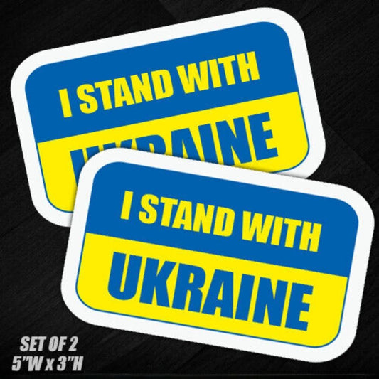 2X I Stand with Ukraine Sticker Flag Support Decal American Car Truck Decal Window