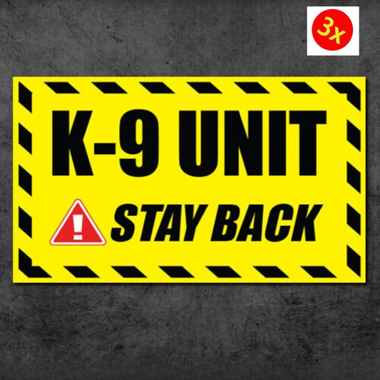 3X K9 Sticker Unit Stay Back Window Police Officer Law Enforcement Dog Caution Sticker Decal
