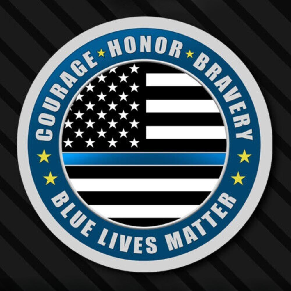 3X Thin Blue Line Sticker Hard Hat Police Officer decal Lives Matter Law Warning Sticker Decal