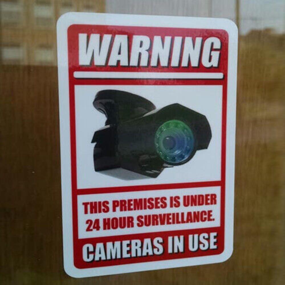 4 pack Security Camera Sticker Surveillance System CCTV Warning Video Decal