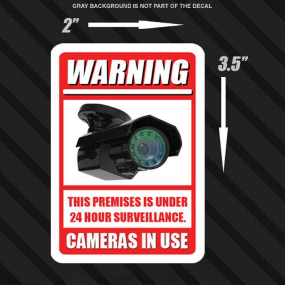 4 pack Security Camera Sticker Surveillance System CCTV Warning Video Decal