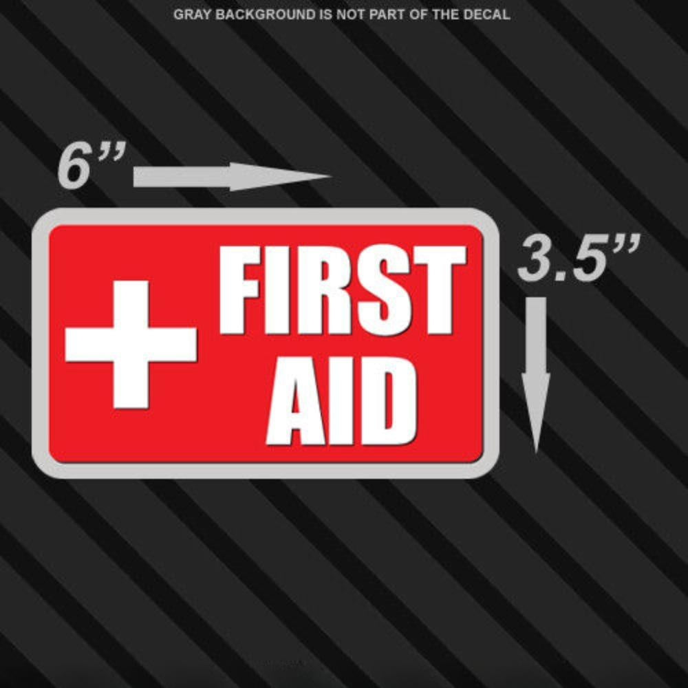 2x First Aid Sticker Vehicle Emergency Sticker Decal Safety Kit Vinyl EMT
