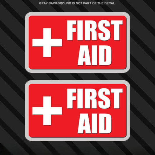 2x First Aid Sticker Vehicle Emergency Sticker Decal Safety Kit Vinyl EMT