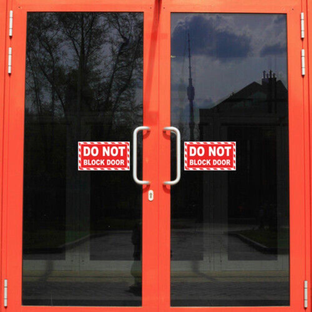 3X Do Not Block Door Sticker Decal Business Window Safety Warning Notice Caution