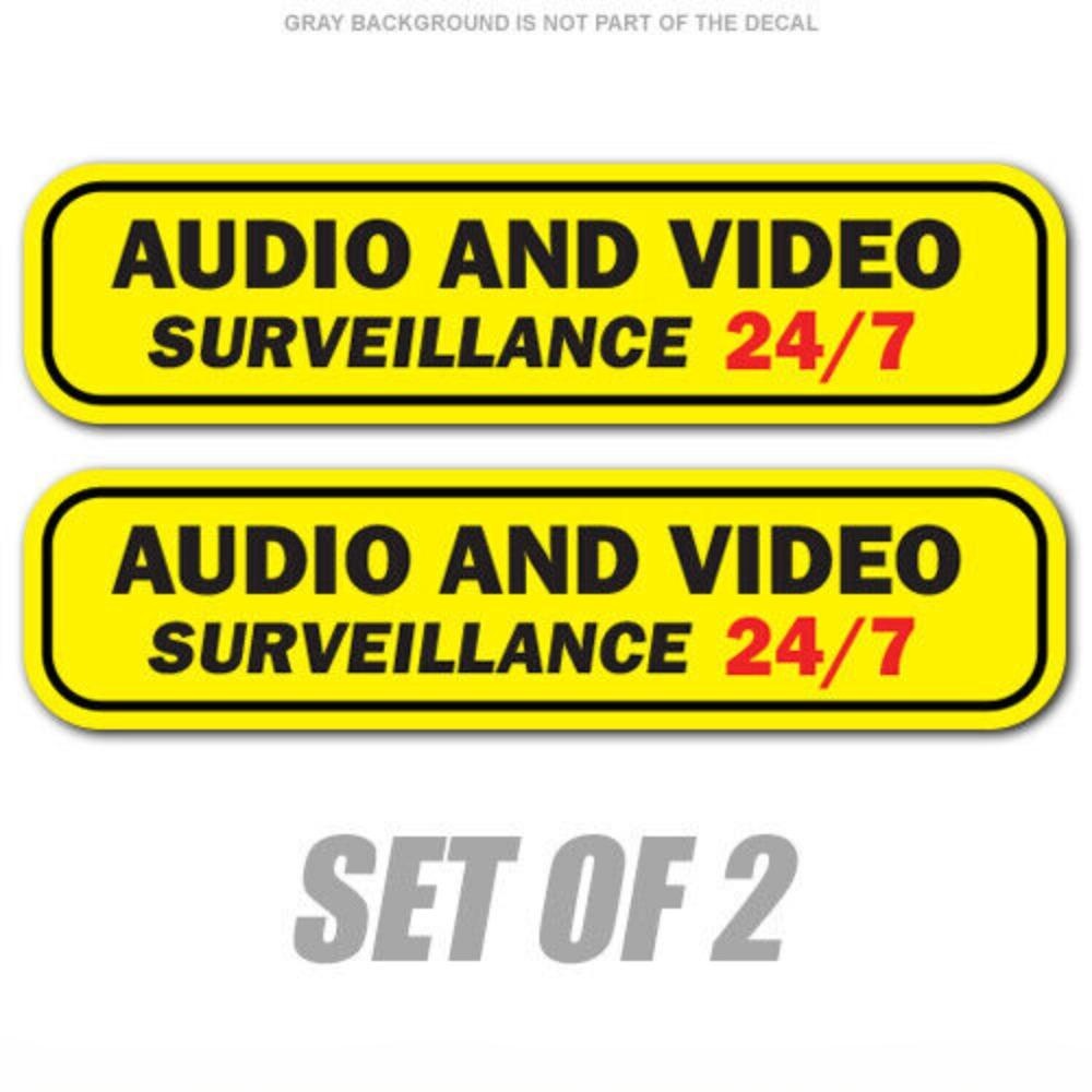 2X Surveillance Sticker Audio Video Camera Recording Vehicle Caution Notice Safety