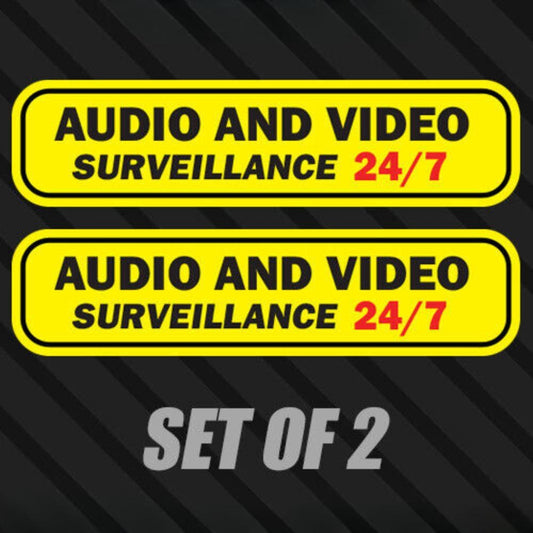2X Surveillance Sticker Audio Video Camera Recording Vehicle Caution Notice Safety