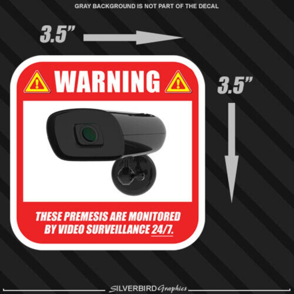 3X Security Camera Surveillance Stickers CCTV 3.5in Video Warning Decal Notice