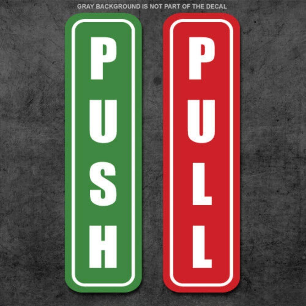3X Push and Pull Stickers Door Decals Store Office Window Bar Vinyl Business