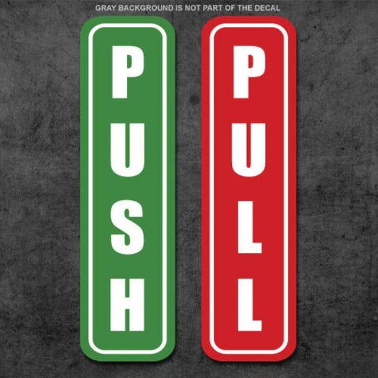 3X Push and Pull Stickers Door Decals Store Office Window Bar Vinyl Business