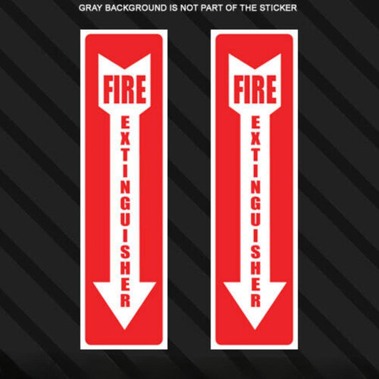 FIRE EXTINGUISHER Sticker Decals Inspection Smoke Alarm Emergency Caution