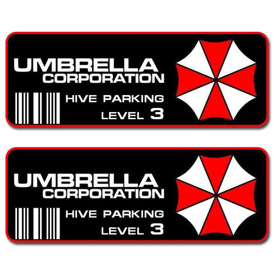 2X Umbrella Corporation Hive Parking Level 3 Resident Evil Vinyl Sticker Car Decal