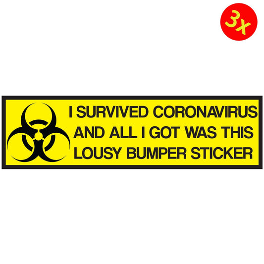 3X Funny Virus Outbreak Biohazard Sticker Car Truck Window Bumper Decal