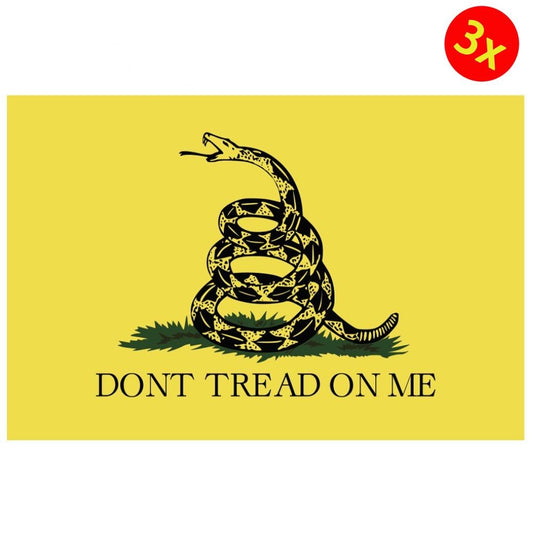 3X Don't Tread On Me Gadsden Flag Vinyl Sticker Car Truck Window Decal USA Gun 2nd