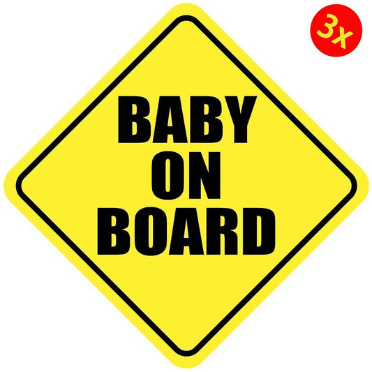 3X Baby On Board Car Truck Window Decal Sticker Bumper Child Die Cut Safety