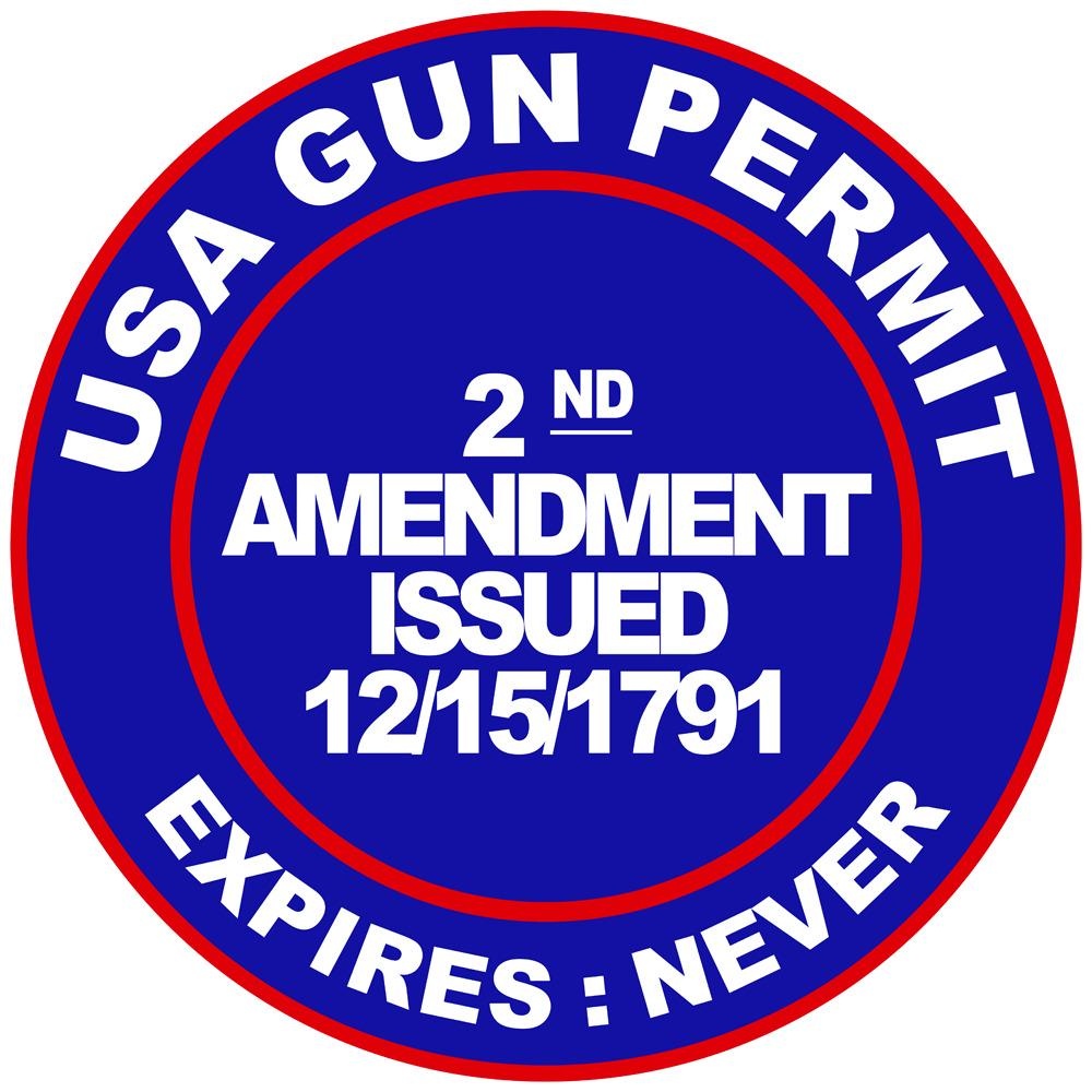 3X 2nd Amendment Gun Permit Vinyl Sticker Car Truck Window Decal Gun Rifle Military