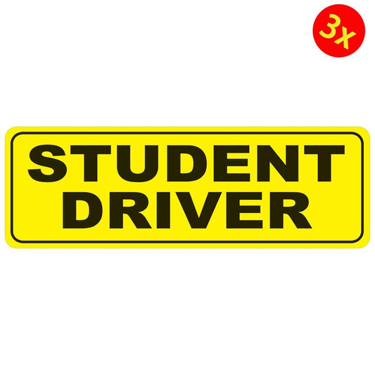 3X New Student Driver Please Be Patient Vinyl Sticker Car Truck Window Decal Danger