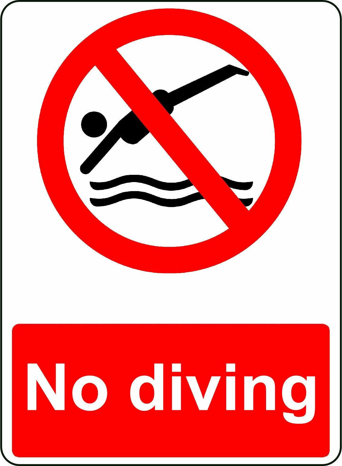 2x NO DIVING OSHA DECAL SAFETY SIGN STICKER Warning Sign Sticker Decal