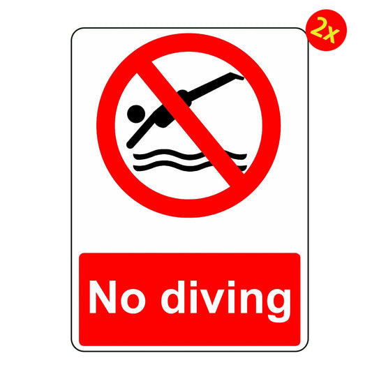 2x NO DIVING OSHA DECAL SAFETY SIGN STICKER Warning Sign Sticker Decal